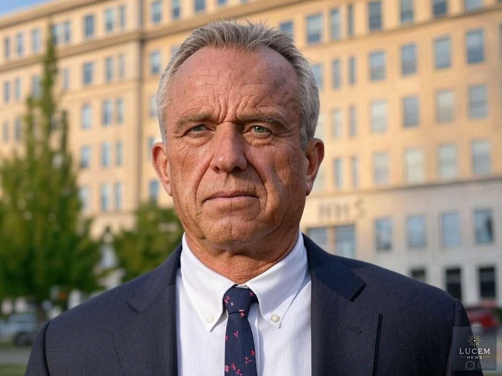 Robert F Kennedy Jr standing in front of HHS